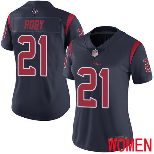 Houston Texans Limited Navy Blue Women Bradley Roby Jersey NFL Football 21 Rush Vapor Untouchable